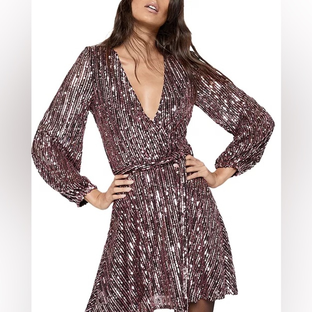 BARDOT Striped Sequin Belissa Dress missing belt